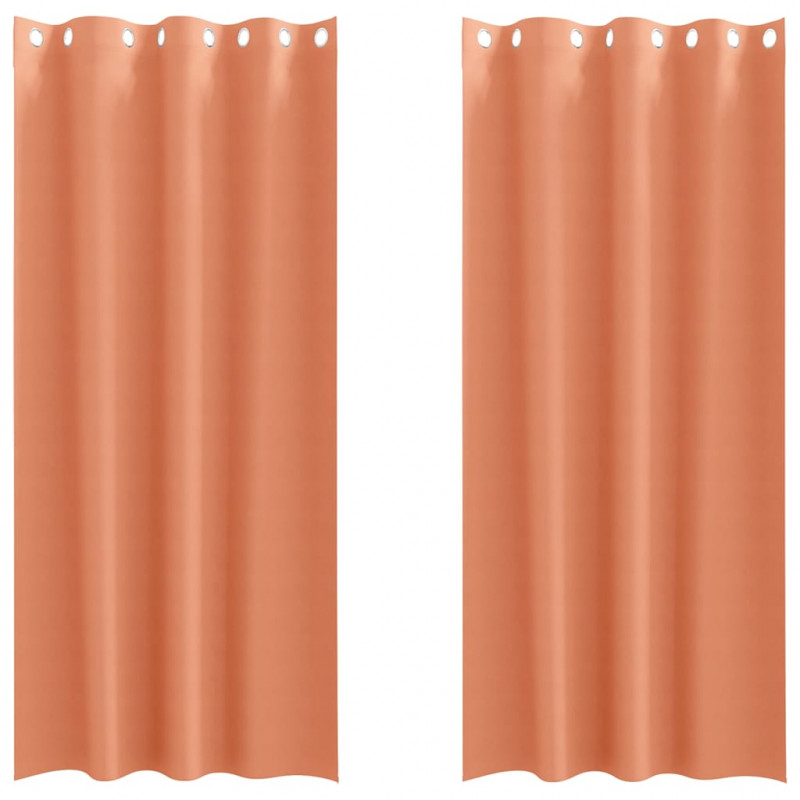 Firany blackout z kółkami 2 pcs terakota 260 x 140 cm Poliester
