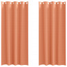 Firany blackout z kółkami 2 pcs terakota 260 x 140 cm Poliester