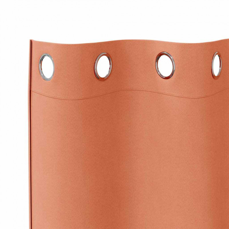 Firany blackout z kółkami 2 pcs terakota 260 x 140 cm Poliester