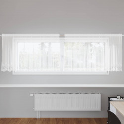 Firanka Koronkowa z zasłonami Biały 80 x 300 cm Poliester