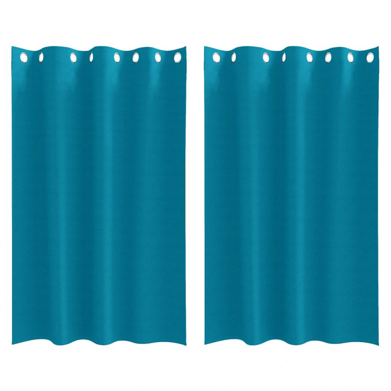 Firany blackout z kółkami 2 pcs Turkusowy 175 x 140 cm