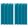 Firany blackout z kółkami 2 pcs Turkusowy 175 x 140 cm