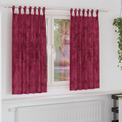 Zasłony z weluru 2 pcs czerwone wino 175 x 140 cm Aksamit