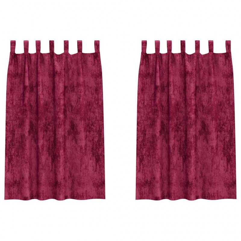 Zasłony z weluru 2 pcs czerwone wino 175 x 140 cm Aksamit