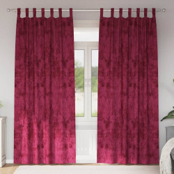 Zasłony z weluru 2 pcs czerwone wino 245 x 140 cm Aksamit