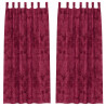 Zasłony z weluru 2 pcs czerwone wino 245 x 140 cm Aksamit