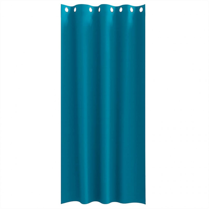Firany blackout z kółkami 2 pcs Turkusowy 225 x 140 cm