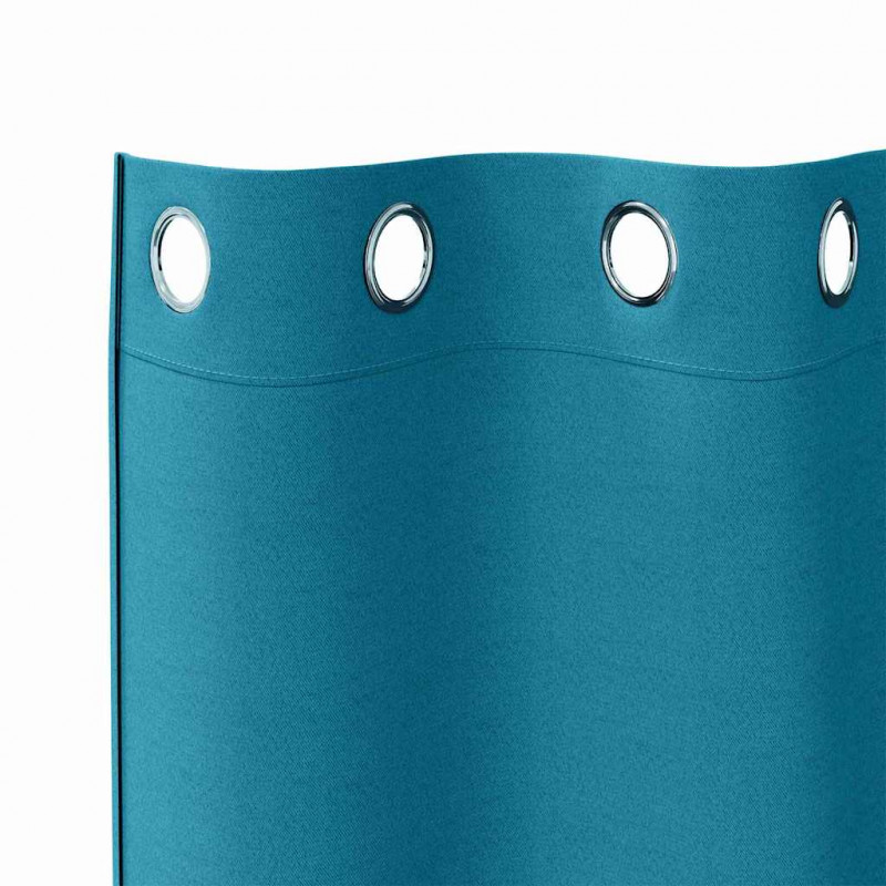 Firany blackout z kółkami 2 pcs Turkusowy 245 x 140 cm
