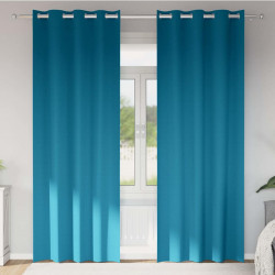 Firany blackout z kółkami 2 pcs Turkusowy 260 x 140 cm