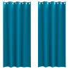 Firany blackout z kółkami 2 pcs Turkusowy 260 x 140 cm