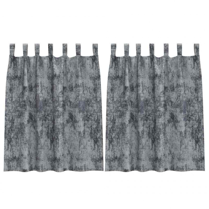 Zasłony z weluru 2 pcs Srebrnoszary 140 x 140 cm Aksamit
