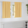 Firany blackout z kółkami 2 pcs Beżowy 140 x 140 cm Poliester