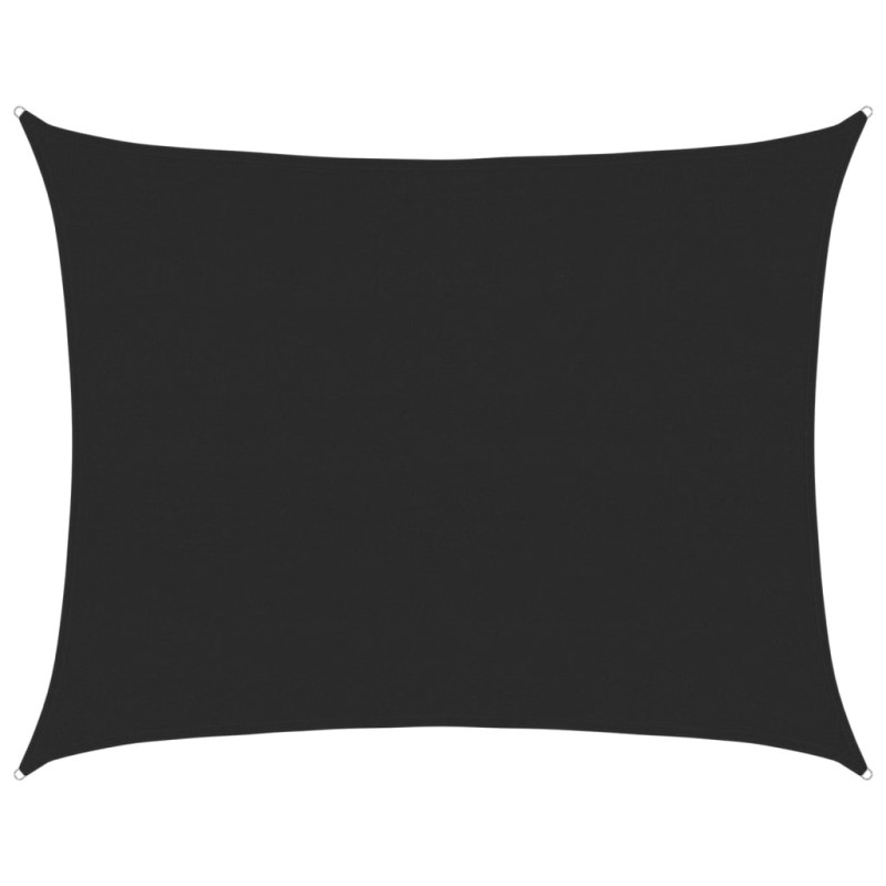 Żagiel przeciwsłoneczny, 160 g/m², prostokątny, czarny, 6x8 m