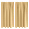 Firany blackout z kółkami 2 pcs Beżowy 140 x 140 cm Poliester