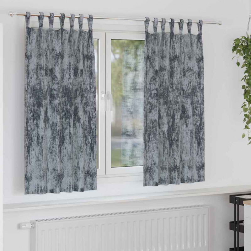Zasłony z weluru 2 pcs Srebrnoszary 175 x 140 cm Aksamit