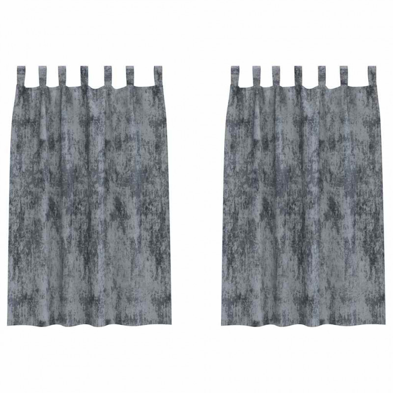 Zasłony z weluru 2 pcs Srebrnoszary 175 x 140 cm Aksamit