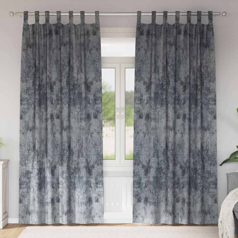 Zasłony z weluru 2 pcs Srebrnoszary 225 x 140 cm Aksamit