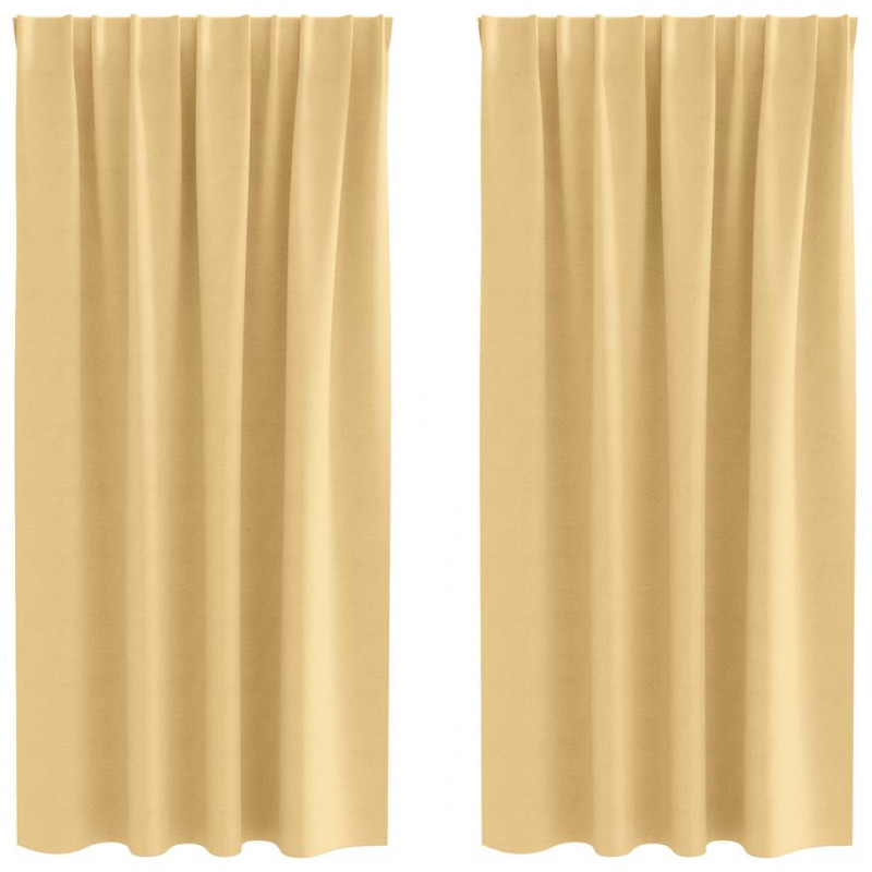 Firany blackout z kółkami 2 pcs Beżowy 175 x 140 cm Poliester