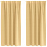 Firany blackout z kółkami 2 pcs Beżowy 175 x 140 cm Poliester