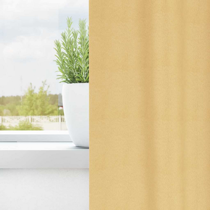 Firany blackout z kółkami 2 pcs Beżowy 175 x 140 cm Poliester