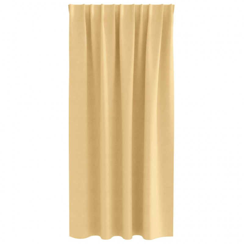 Firany blackout z kółkami 2 pcs Beżowy 175 x 140 cm Poliester