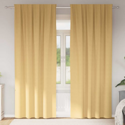 Firany blackout z kółkami 2 pcs Beżowy 260 x 140 cm Poliester
