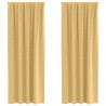 Firany blackout z kółkami 2 pcs Beżowy 260 x 140 cm Poliester