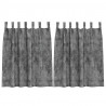 Zasłony z weluru z zasłonami 2 pcs Szary 140 x 140 cm Aksamit