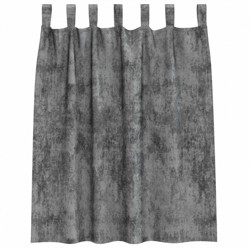 Zasłony z weluru z zasłonami 2 pcs Szary 140 x 140 cm Aksamit