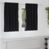 Firany blackout z kółkami 2 pcs Czarny 140 x 140 cm Poliester