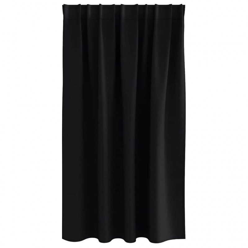 Firany blackout z kółkami 2 pcs Czarny 140 x 140 cm Poliester