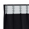 Firany blackout z kółkami 2 pcs Czarny 140 x 140 cm Poliester