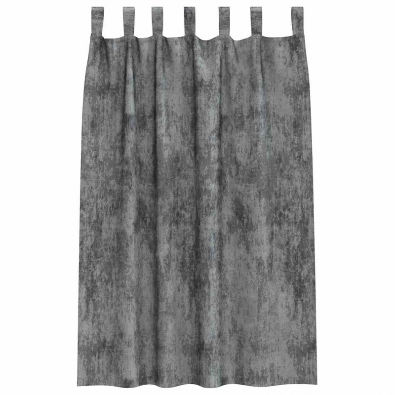 Zasłony z weluru z zasłonami 2 pcs Szary 175 x 140 cm Aksamit
