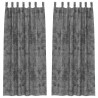 Zasłony z weluru z zasłonami 2 pcs Szary 245 x 140 cm Aksamit