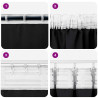 Firany blackout z kółkami 2 pcs Czarny 225 x 140 cm Poliester