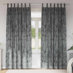 Zasłony z weluru z zasłonami 2 pcs Szary 260 x 140 cm Aksamit