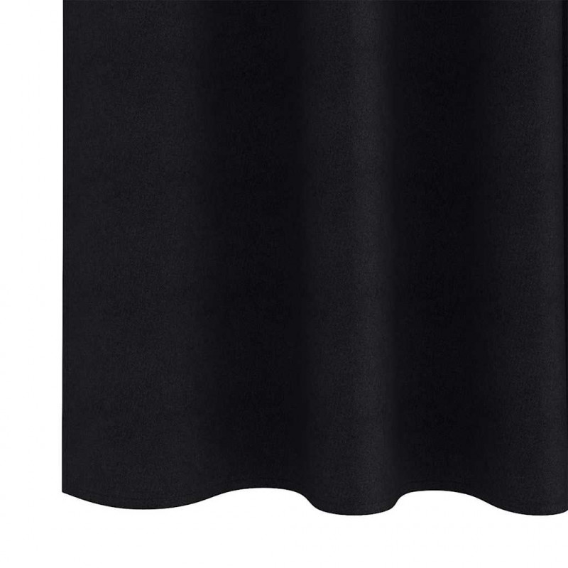 Firany blackout z kółkami 2 pcs Czarny 245 x 140 cm Poliester