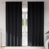 Firany blackout z kółkami 2 pcs Czarny 260 x 140 cm Poliester