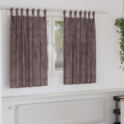 Zasłony z weluru z zasłonami 2 pcs Brązowy 140 x 140 cm Aksamit