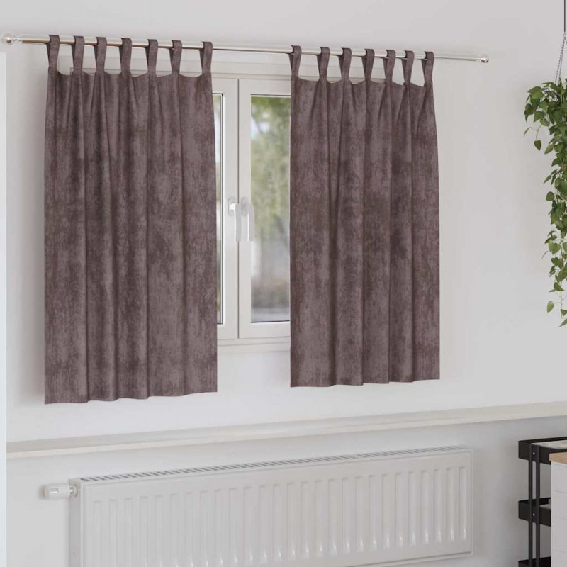 Zasłony z weluru z zasłonami 2 pcs Brązowy 140 x 140 cm Aksamit