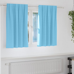 Firany blackout z kółkami 2 pcs Jasnoniebieski 140 x 140 cm
