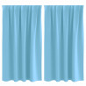 Firany blackout z kółkami 2 pcs Jasnoniebieski 140 x 140 cm