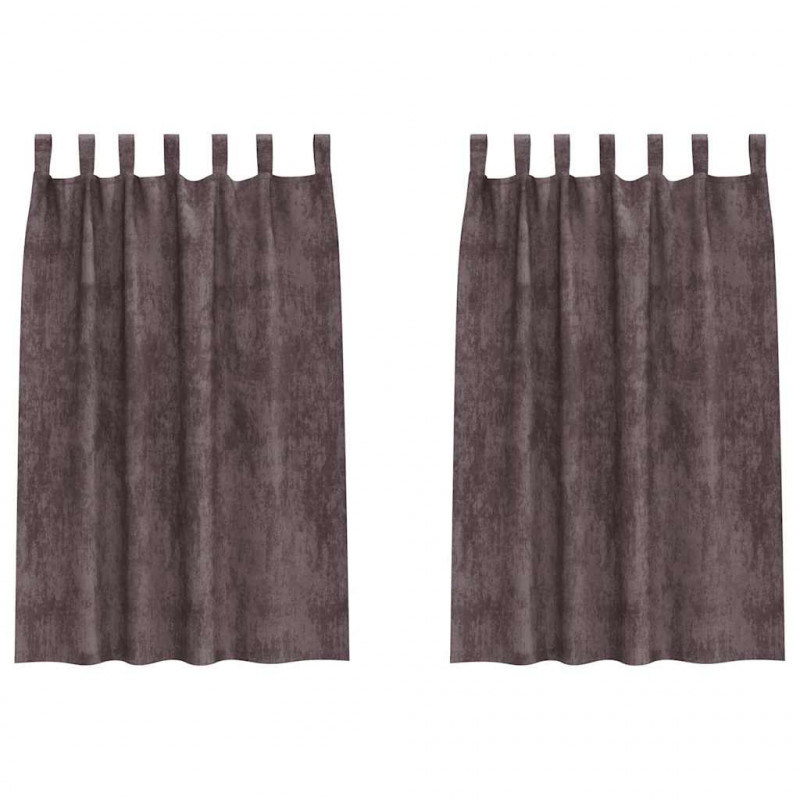 Zasłony z weluru z zasłonami 2 pcs Brązowy 175 x 140 cm Aksamit