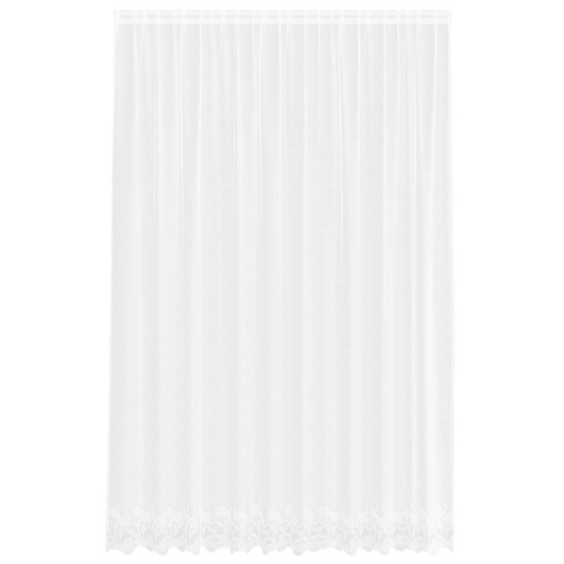 Firanka Koronkowa z zasłonami Biały 280 x 300 cm Poliester