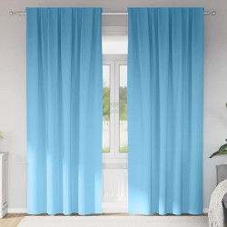 Firany blackout z kółkami 2 pcs Jasnoniebieski 245 x 140 cm