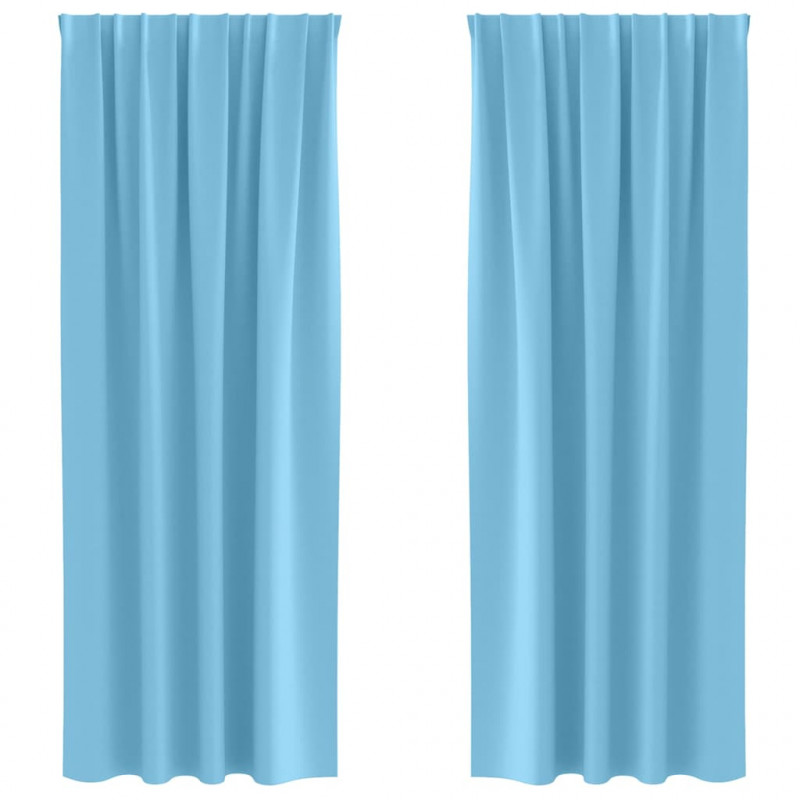 Firany blackout z kółkami 2 pcs Jasnoniebieski 245 x 140 cm