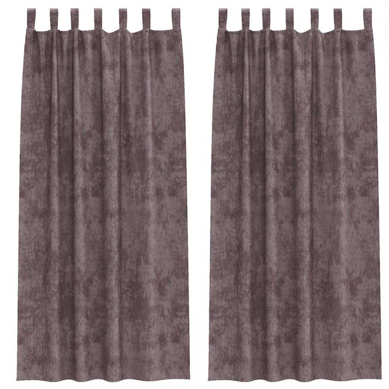 Zasłony z weluru z zasłonami 2 pcs Brązowy 260 x 140 cm Aksamit