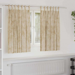 Zasłony z weluru z zasłonami 2 pcs Kremowy 140 x 140 cm Aksamit