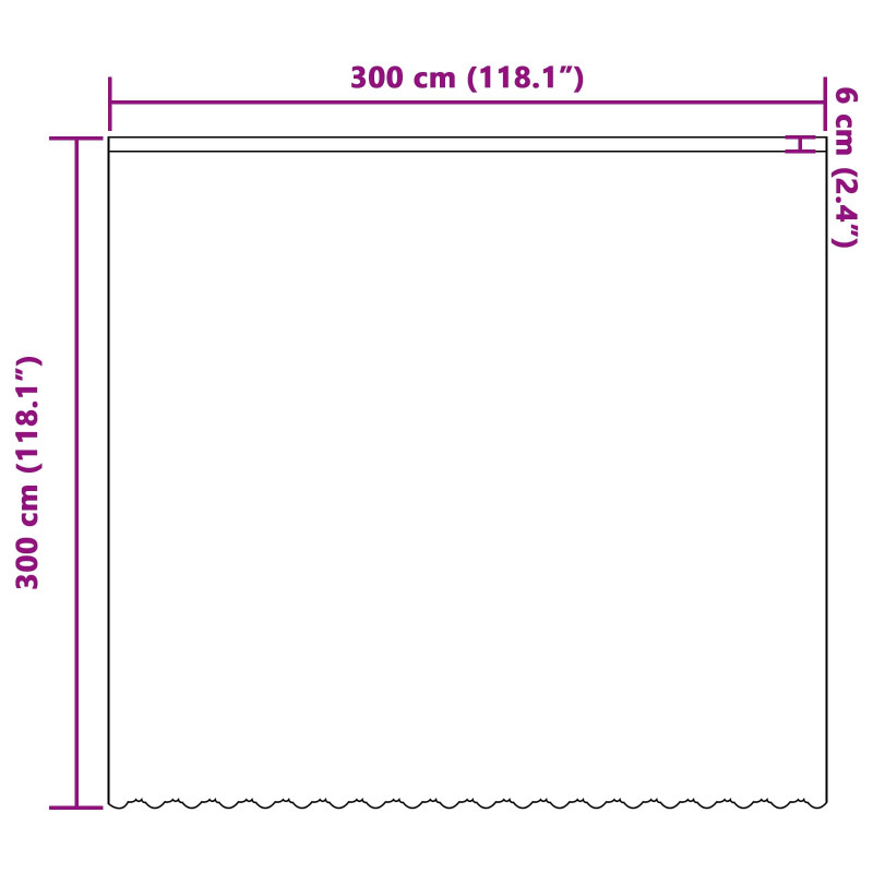 Firanka Koronkowa z zasłonami Biały 300 x 300 cm Poliester