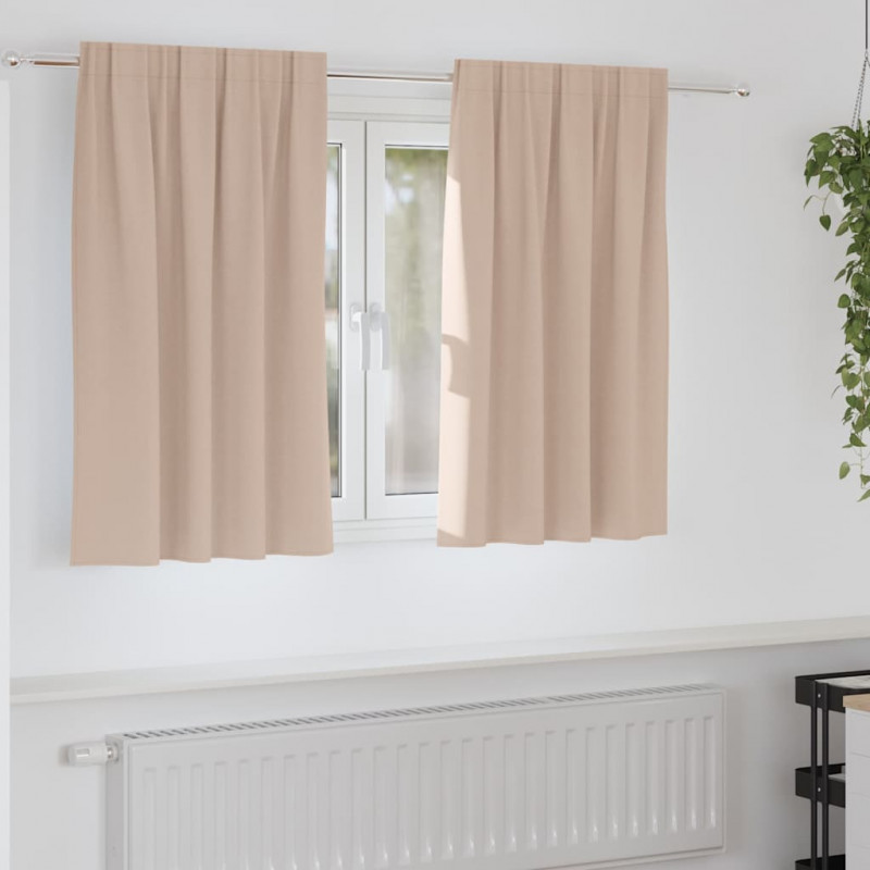 Firany blackout z kółkami 2 pcs Ciemnoszary 140 x 140 cm